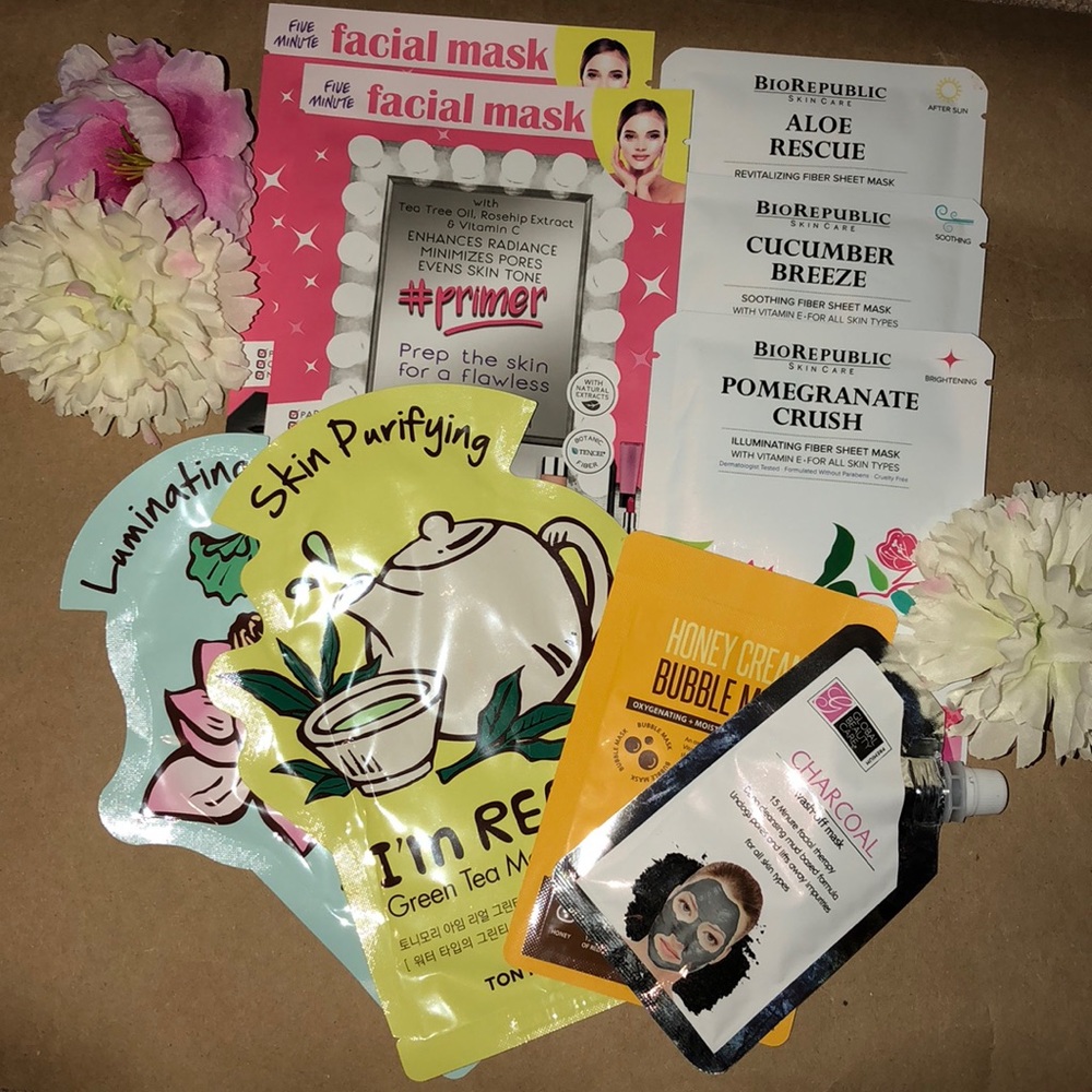 9 face masks.